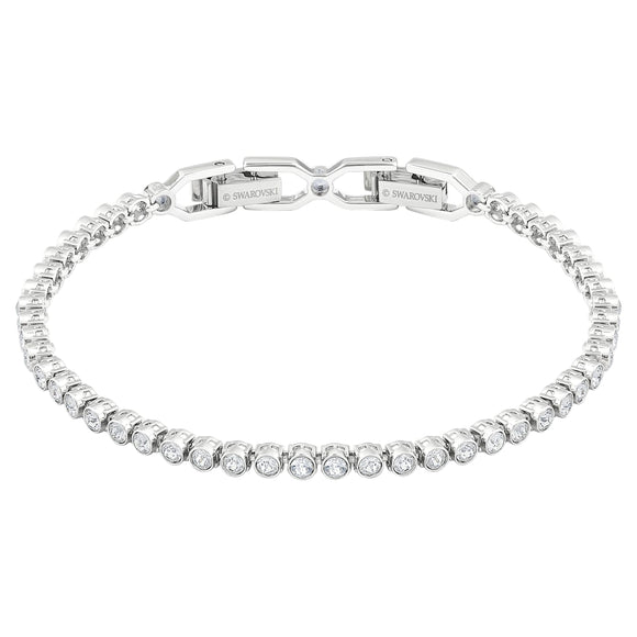 Emily bracelet Round cut, White, Rhodium plated 1808960