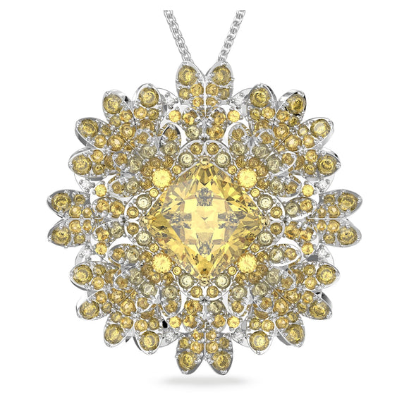 Eternal Flower brooch Flower, Yellow, Mixed metal finish 5642857