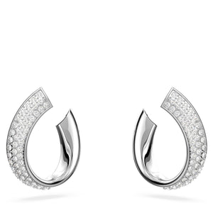 Exist hoop earrings Small, White, Rhodium plated 5637563