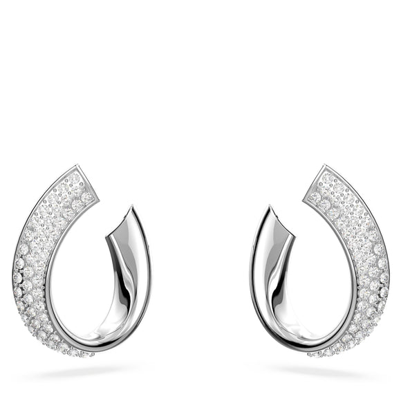 Exist hoop earrings Small, White, Rhodium plated 5637563