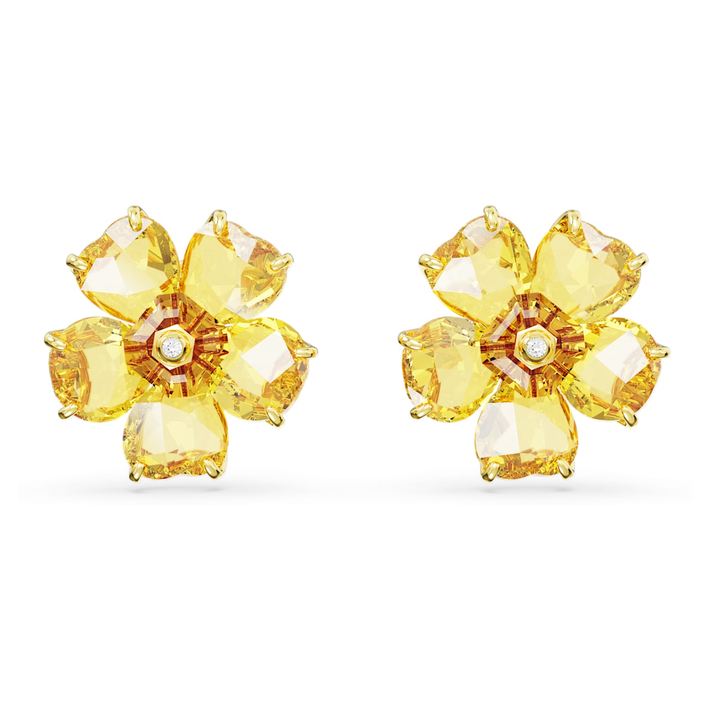 Topaz Yellow Crystal and Flower Bronze Earrings Bloom Jewelry Earrings for  Women #3298FE3958