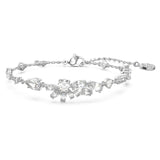 Gema bracelet Mixed cuts, Flower, White, Rhodium plated 5644687