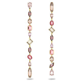 Gema drop earrings Asymmetrical, Extra long, Multicolored, Gold-tone plated 5610725