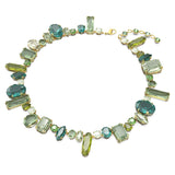 Gema Necklace, Green, Gold-tone Plated