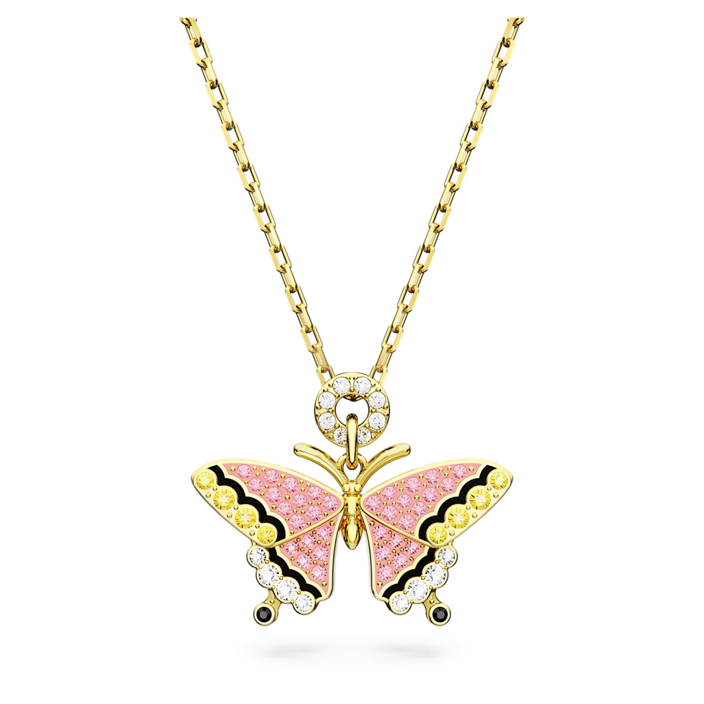 Idyllia pendantButterfly, Multicolored, Gold-tone plated