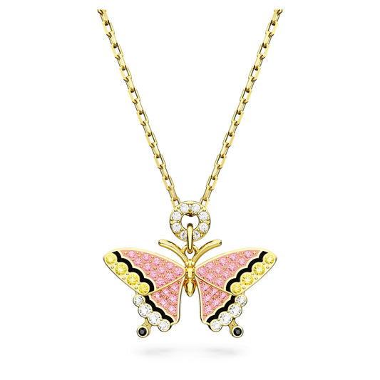 Idyllia pendantButterfly, Multicolored, Gold-tone plated