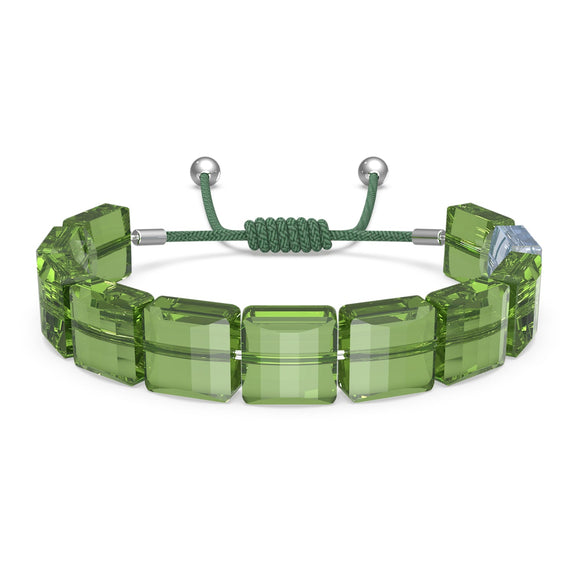 Letra bracelet Peace, Green, Rhodium plated