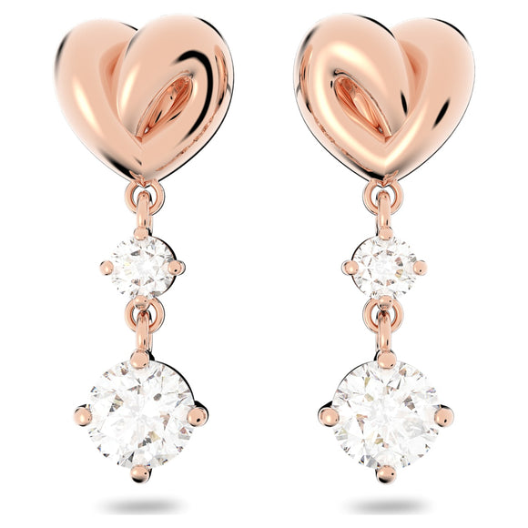 Lifelong Heart earrings Heart, White, Rose gold-tone plated 5517942