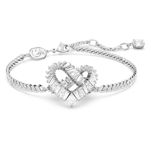 Matrix bracelet Heart, White, Rhodium plated 5648299