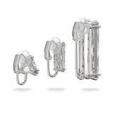 Mesmera clip earring Single, Set (3), Baguette cut, White, Rhodium plated
