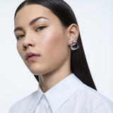 Mesmera clip earring Single, Square cut, White, Rhodium plated