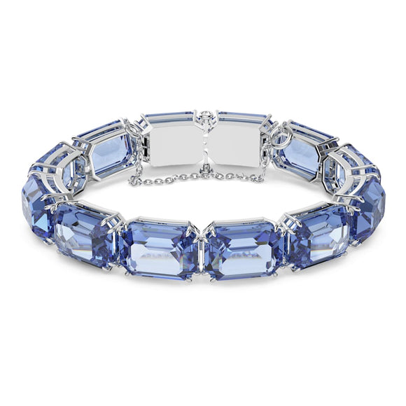 Millenia Bracelet, Octagon Cut Crystals, Blue, Rhodium Plated 5614927