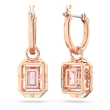 Millenia drop earrings Octagon cut, Pink, Rose gold-tone plated 5649474