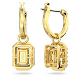 Millenia drop earrings Octagon cut, Yellow, Gold-tone plated 5641169