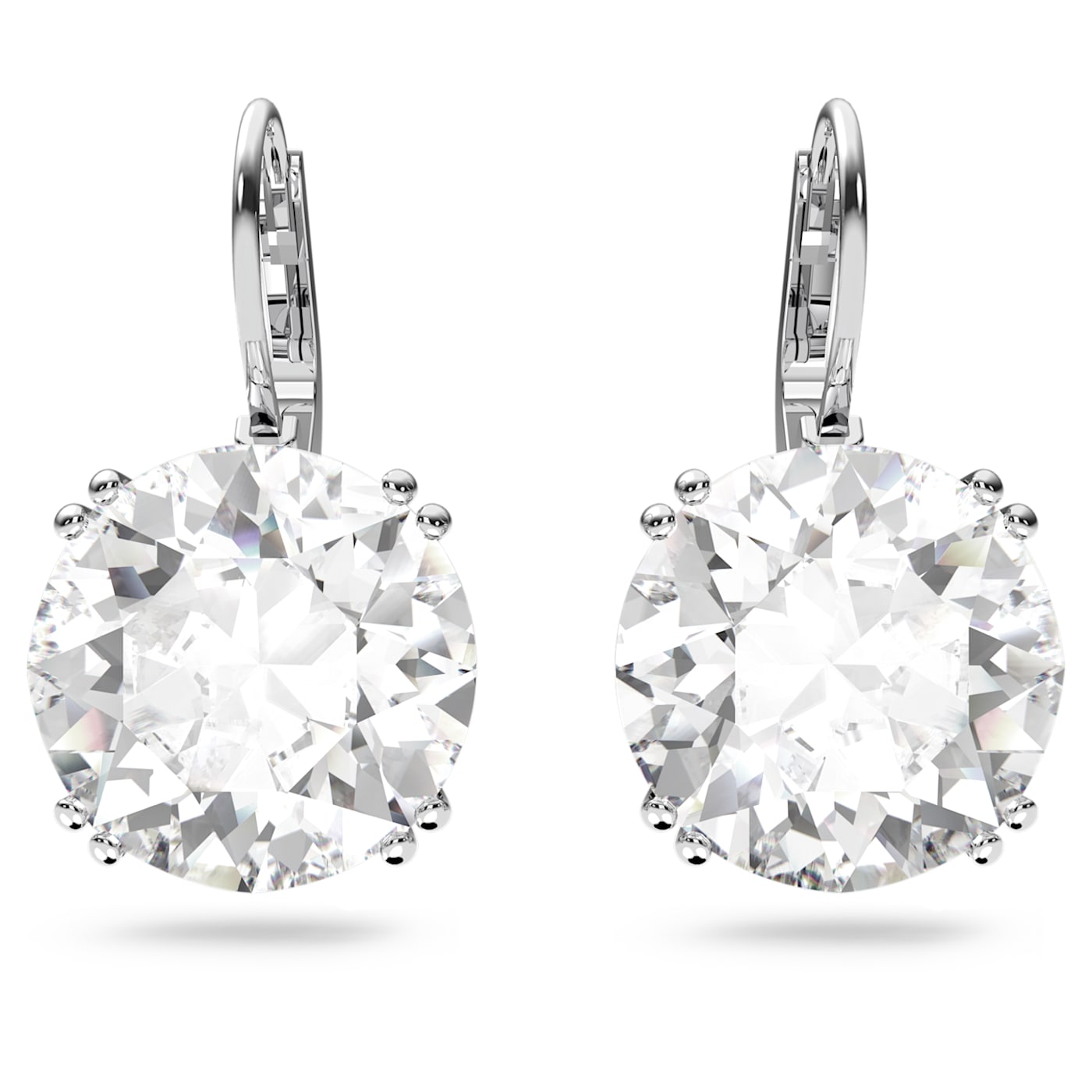 Millenia drop earrings Round cut, Rhodium plated