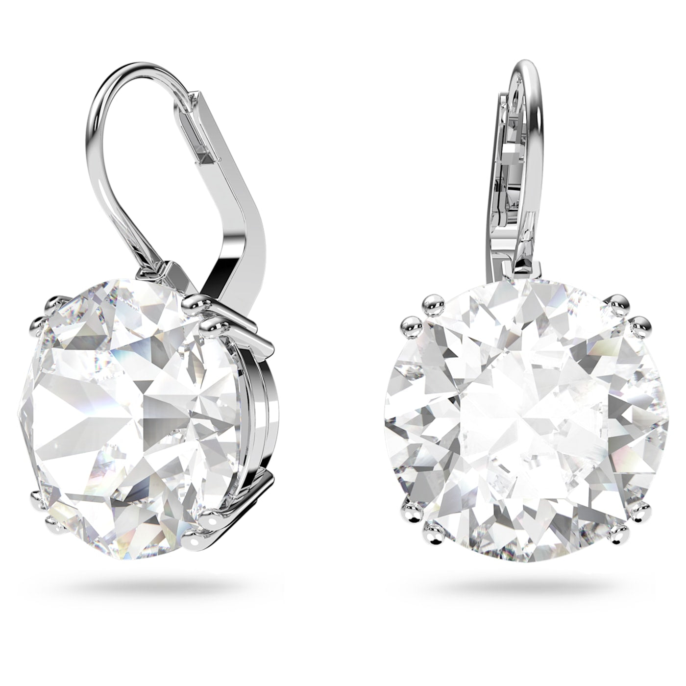 Millenia drop earrings Round cut, Rhodium plated
