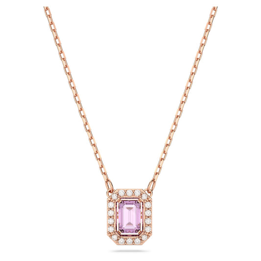 Millenia necklace Octagon cut, Purple, Rose gold-tone plated 5640291