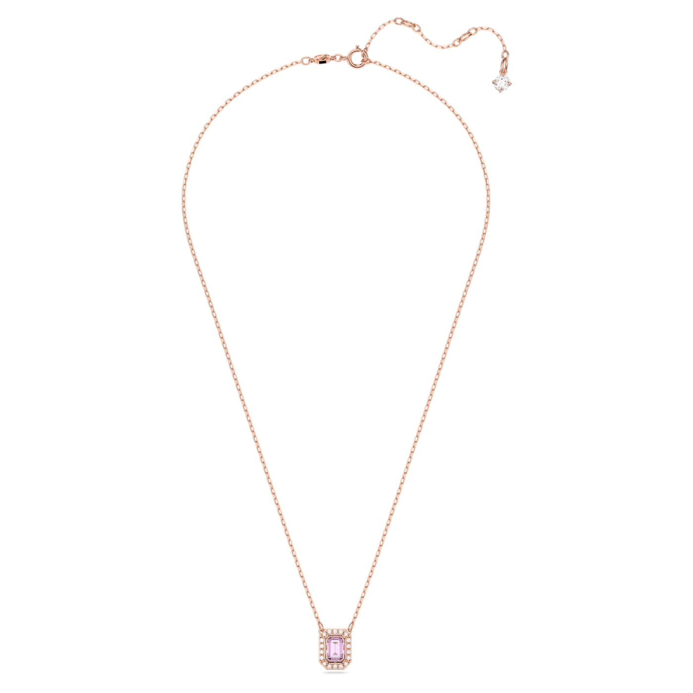 Millenia necklace Octagon cut, Purple, Rose gold-tone plated 5640291