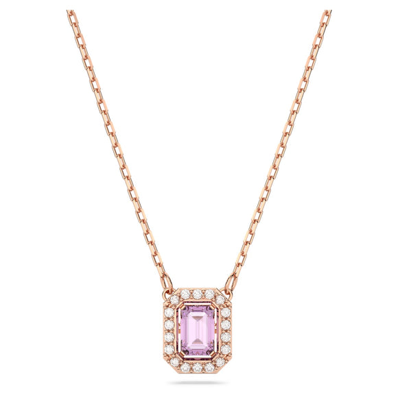Millenia necklace Octagon cut, Purple, Rose gold-tone plated 5640291