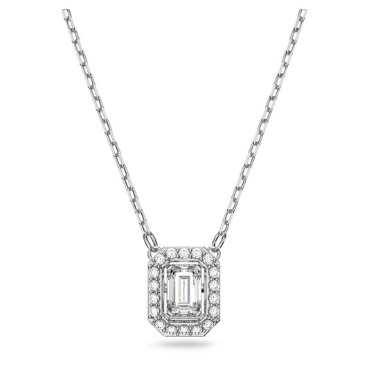 Millenia necklace Octagon cut, White, Rhodium plated