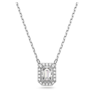 Millenia necklace Octagon cut, White, Rhodium plated