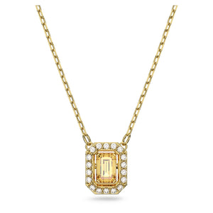 Millenia necklace Octagon cut, Yellow, Gold-tone plated