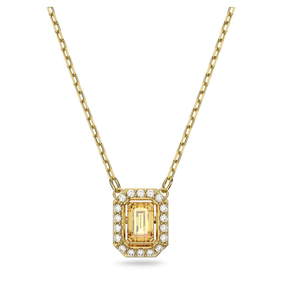 Millenia necklace Octagon cut, Yellow, Gold-tone plated