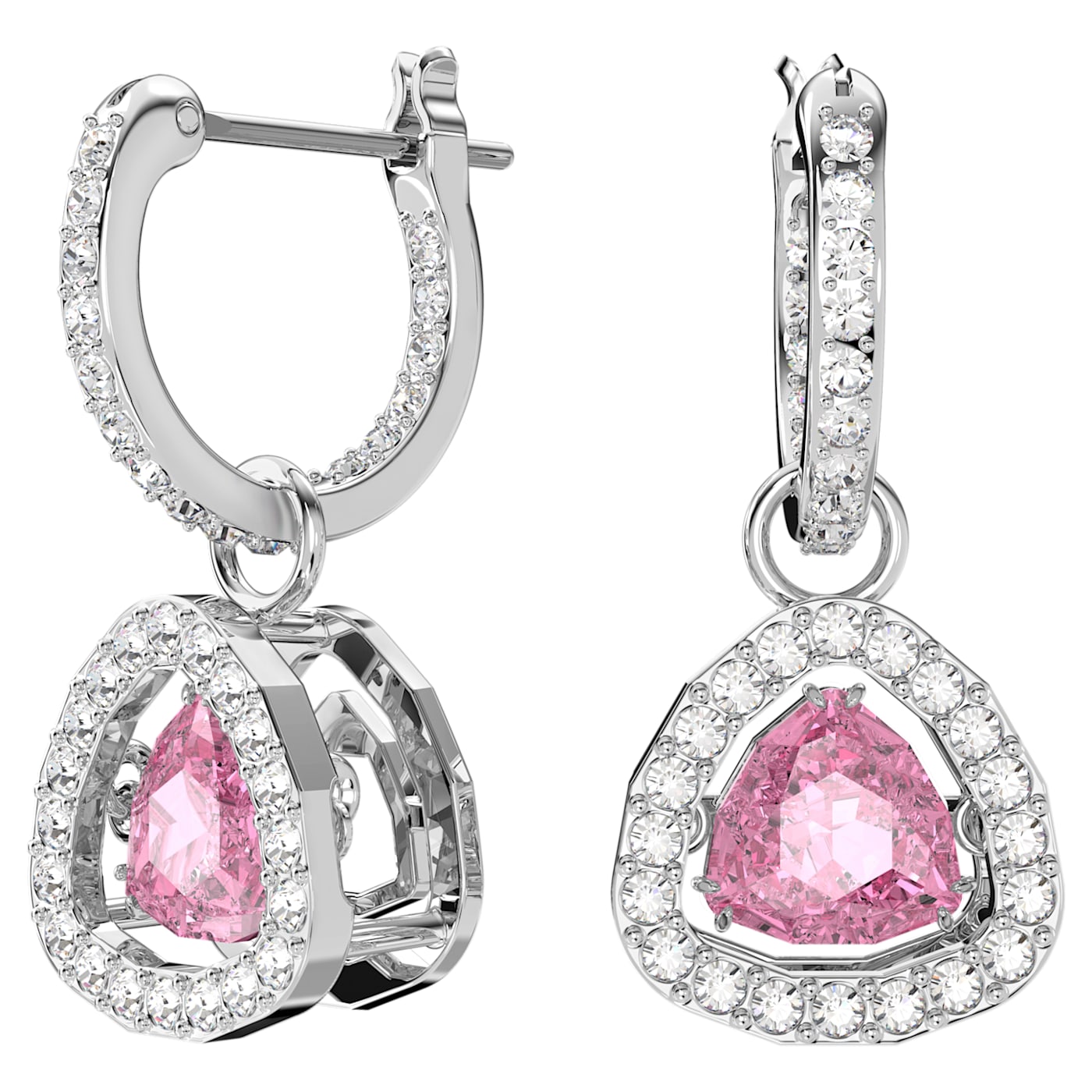 Millenia set Trilliant cut, Pink, Rhodium plated 5619503