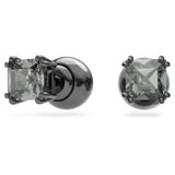 Millenia stud earrings Square cut, Black, Ruthenium plated 5642511