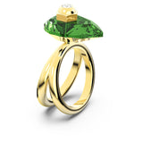 Numina ring Pear cut, Green, Gold-tone plated