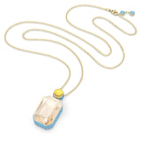 Orbita necklace Octagon cut, Multicolored, Gold-tone plated