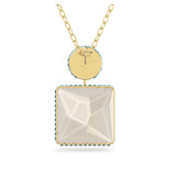 Orbita necklace Square cut, Yellow, Gold-tone plated