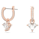 Ortyx drop earrings Triangle cut, White, Rose gold-tone plated 5643738