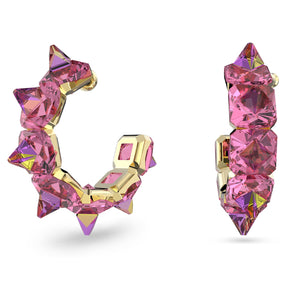 Ortyx hoop earrings
Pyramid cut, Pink, Gold-tone plated