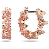 Ortyx hoop earrings Triangle cut, Small, Pink, Rose gold-tone plated 5614930