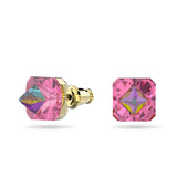 Ortyx stud earrings Pyramid cut, Pink, Gold-tone plated