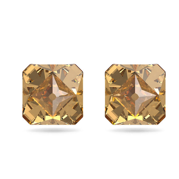 Ortyx stud earrings Pyramid cut, Yellow, Gold-tone plated 5613680