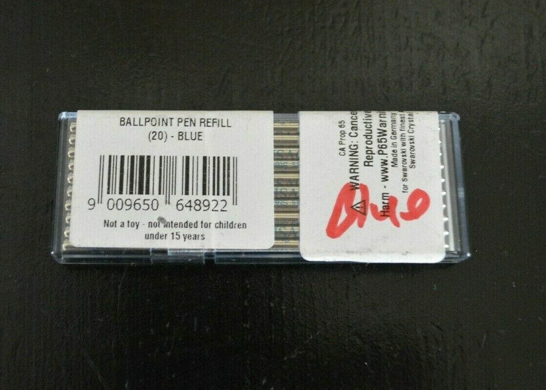 Swarovski Ballpoint Pen Refill Blue (Set of 20)