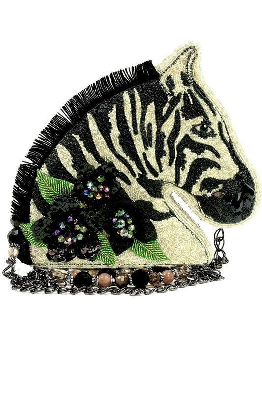 Hand crafted zebra pattern hand bag.