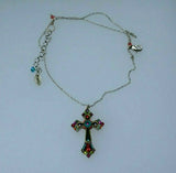 FIREFLY JEWELRY 8460-MC Cross Necklace Multi Color New