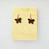 FIREFLY JEWELRY 7789-R Butterfly EARRING Blue COLOR Red and blue New Silver Wire
