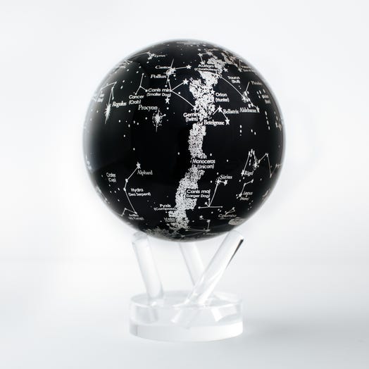 A Mova globe showing the night sky and constellations.

