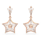 Stella drop earrings Kite cut, Star, White, Rose gold-tone plated 5645466