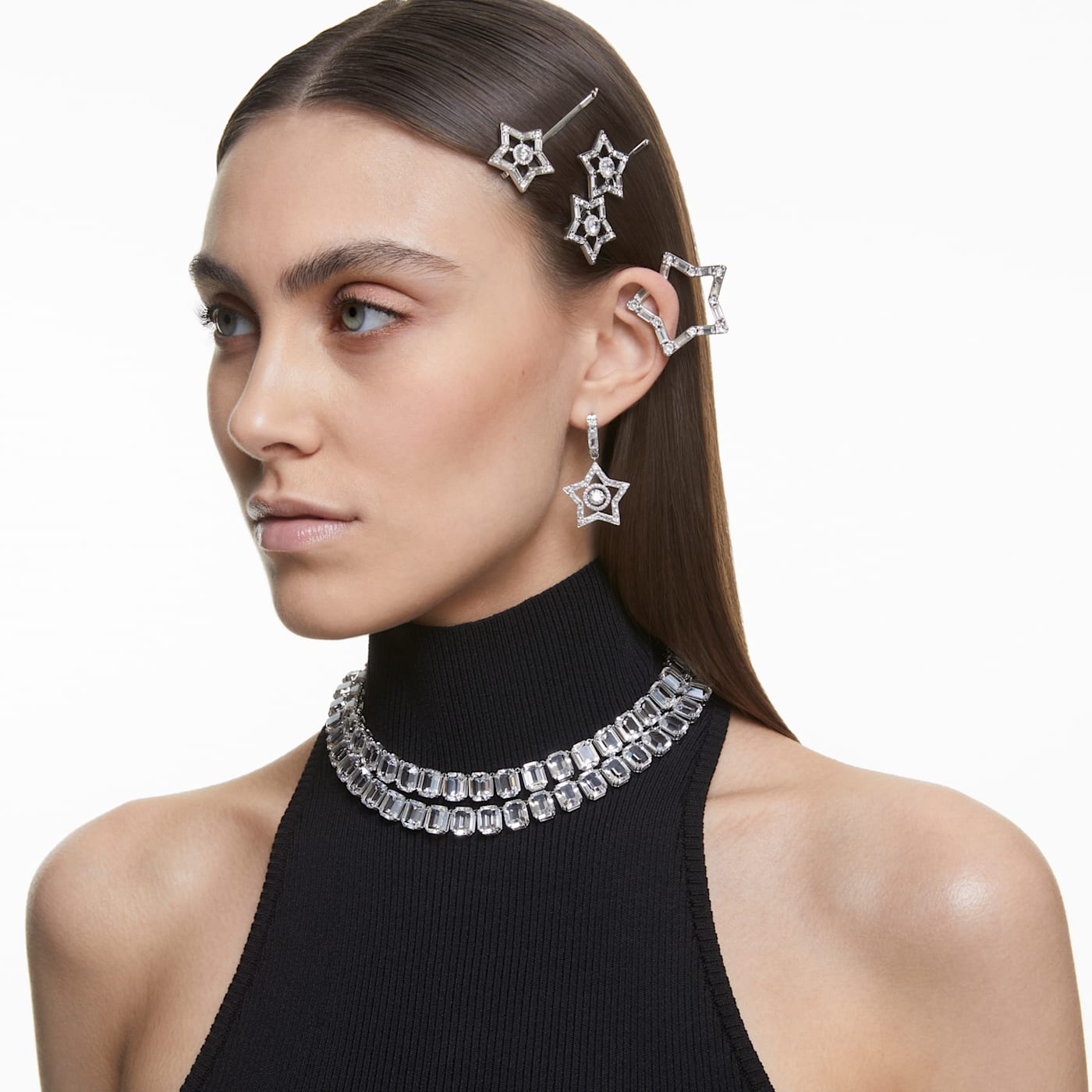 Swarovski star necklace and earrings top