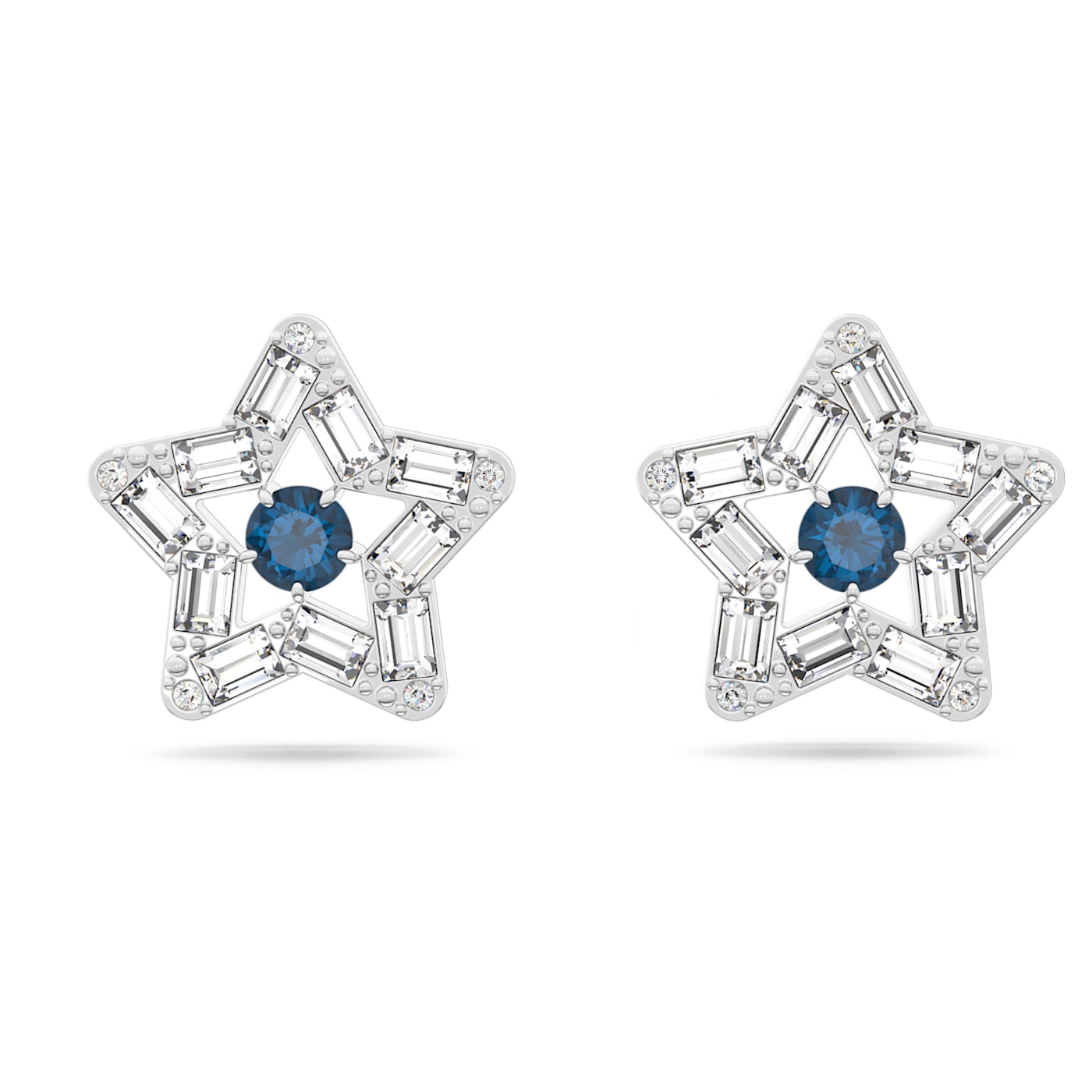 Stella stud earrings Star, Blue, Rhodium  5639188