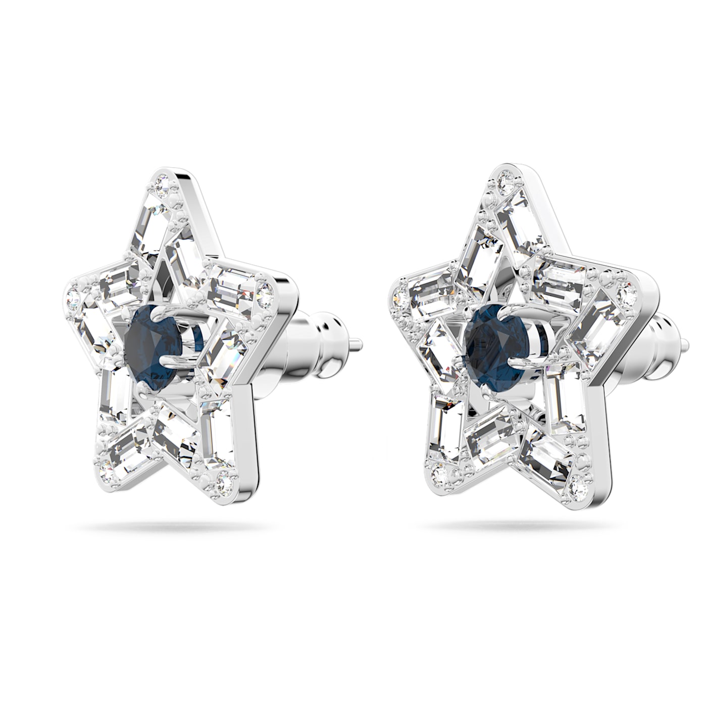 Stella stud earrings Star, Blue, Rhodium  5639188