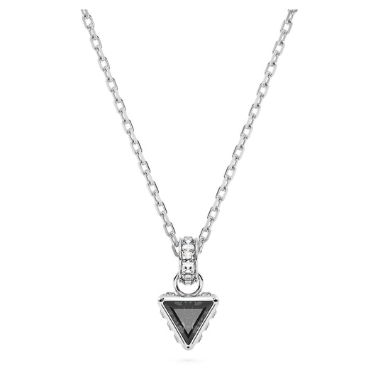 Stilla pendantTriangle cut, Gray, Rhodium plated