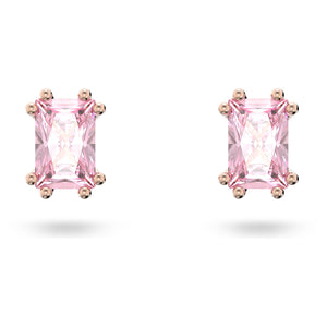 Stilla stud earrings Cushion cut, Pink, Rose gold-tone plated 5639136