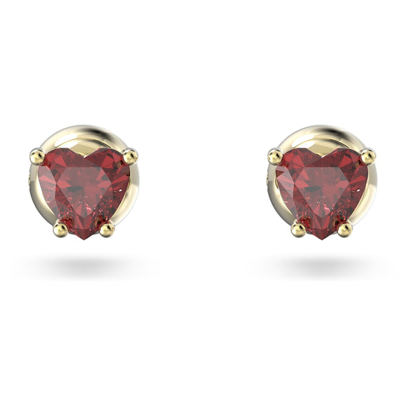 Stilla stud earrings Heart, Red, Gold-tone plated 5639133