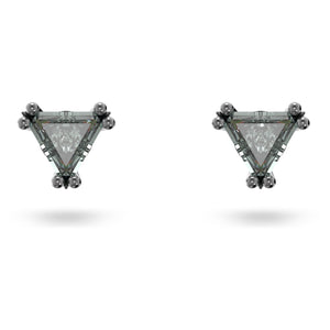 Stilla stud earrings Triangle cut, Gray, Ruthenium plated 5639137